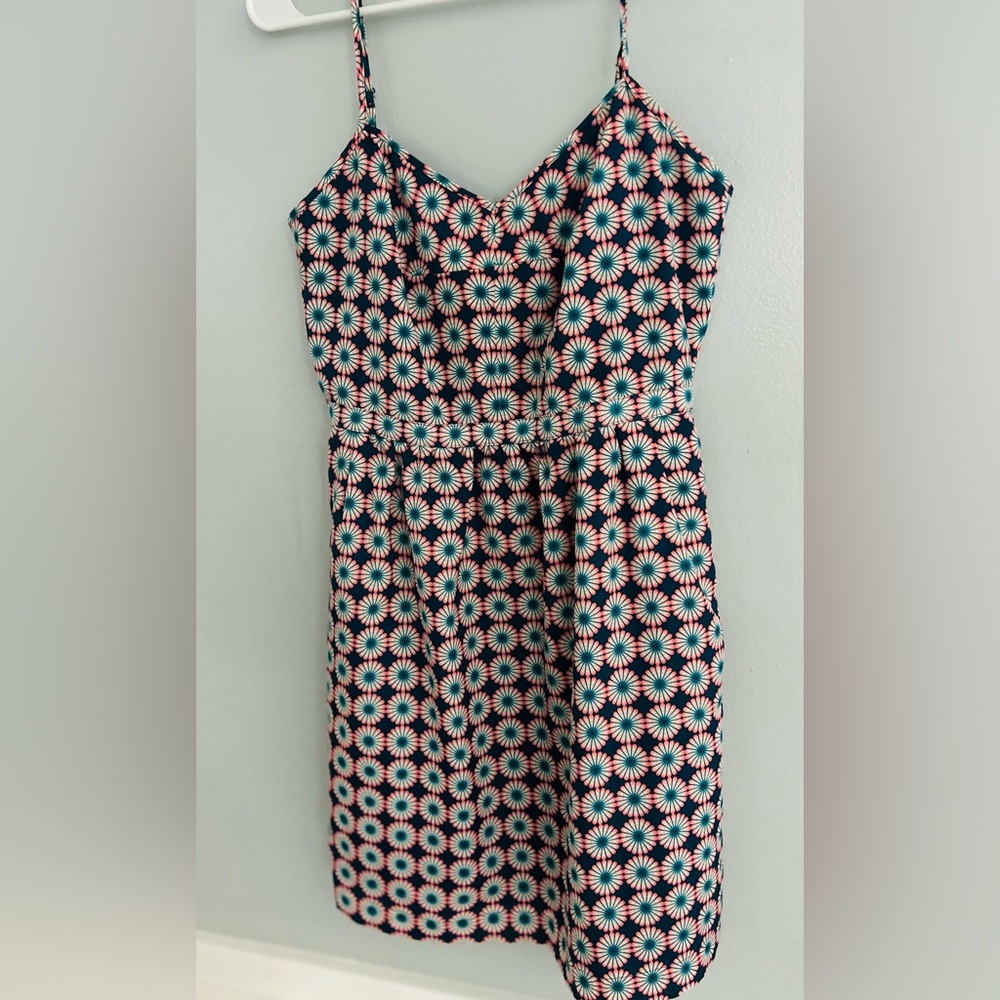 J. Crew Teal and Floral Sundress - Picture 2 of 5